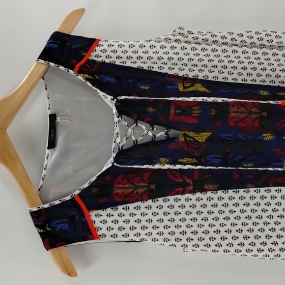 THML Anthropologie sheath dress size small sleeveless tribal black white - Picture 2 of 10